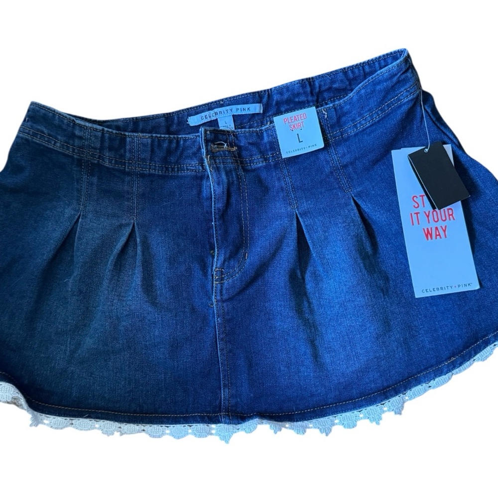 Celebrity Pink Women's Dark Blue Mini Skirt